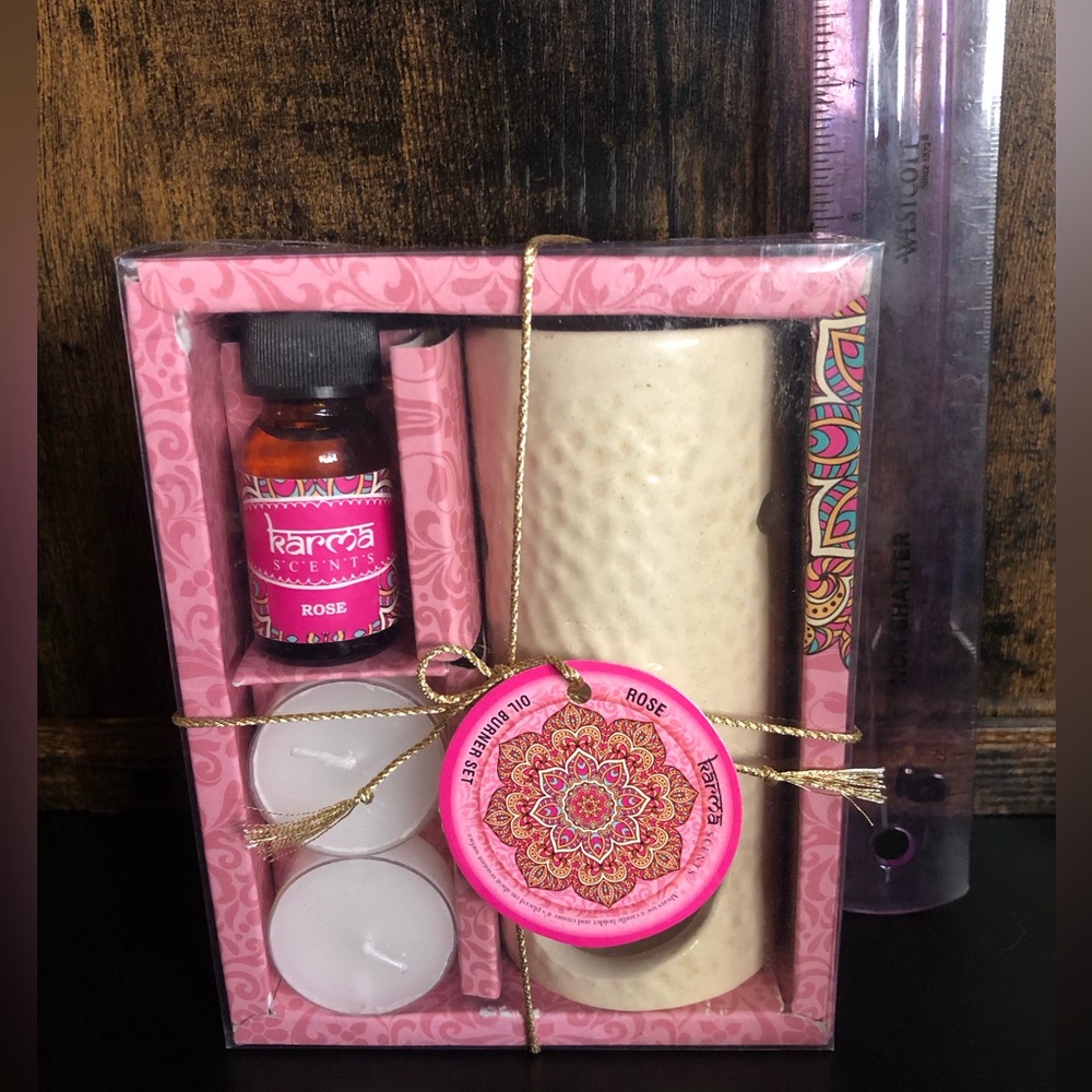 Karma Scents: ‘Rose’ Aroma Oil Burner Set NEW* - Picture 5 of 5